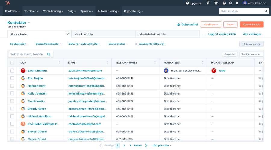 hubspot-kontakter